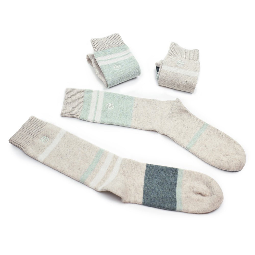 Produktbild 3 - varma-ullsockar-minfot-strand-beige-gröna
