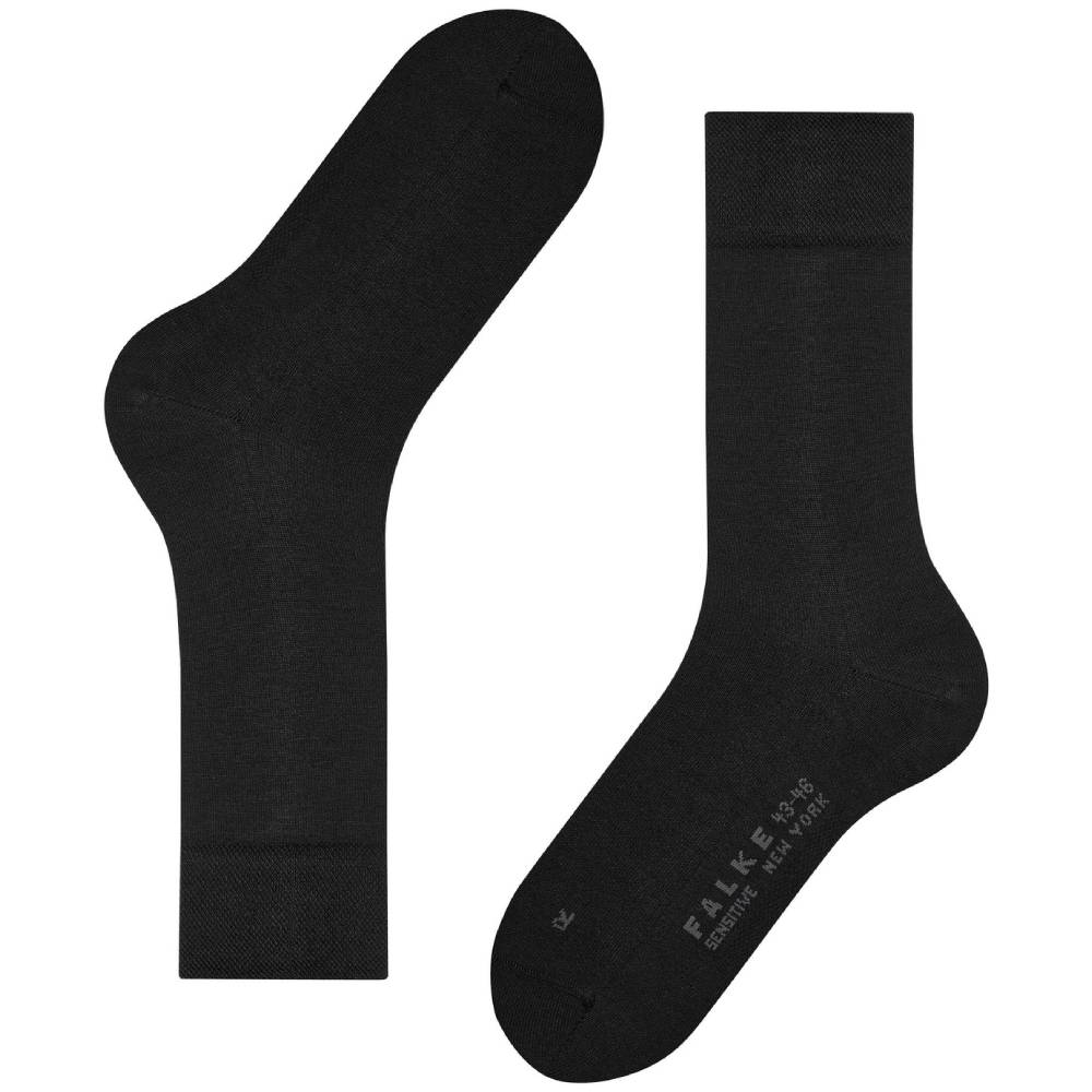 Falke Sensitive New York Strumpor Herr Svart 1-pack