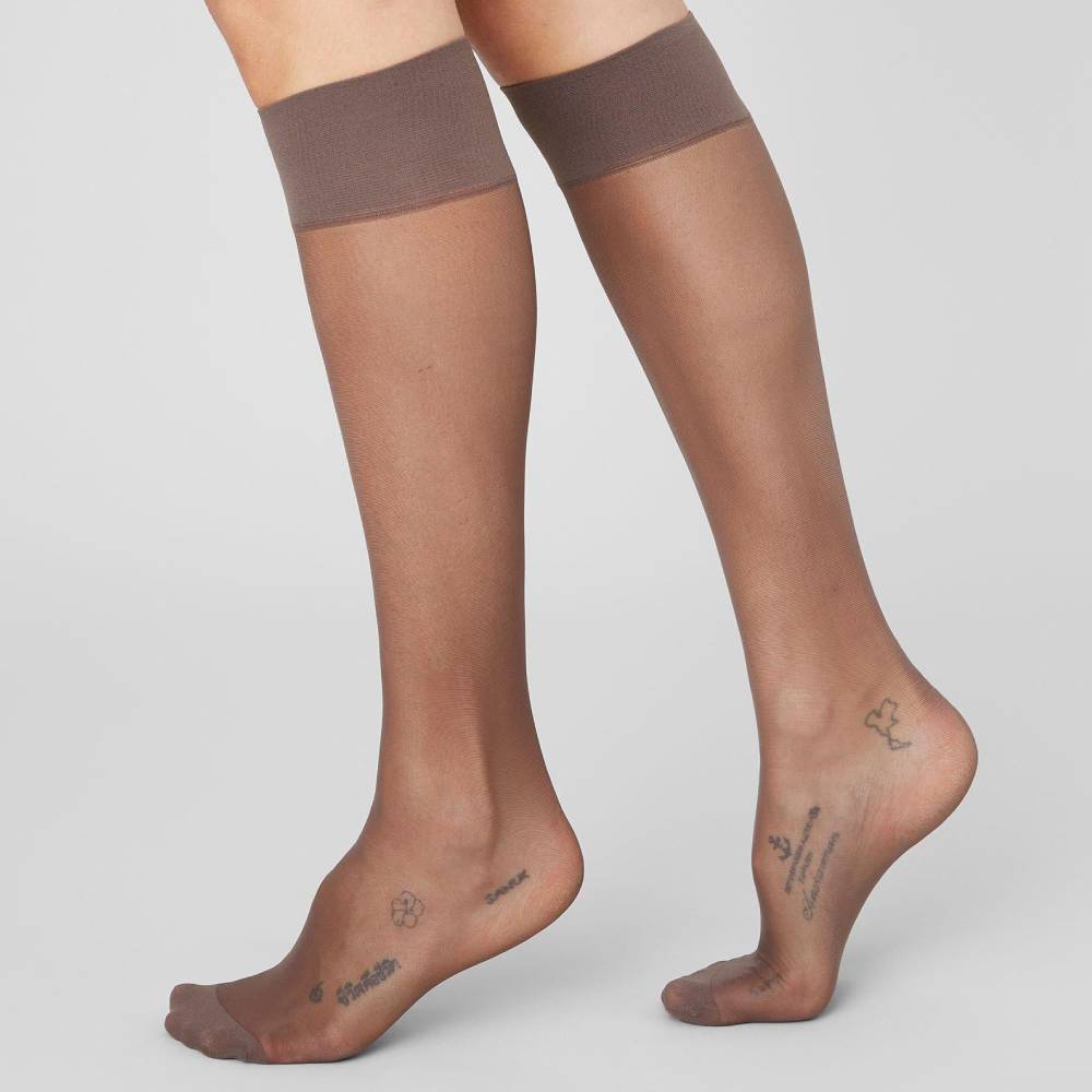 Produktbild 2 - Swedish Stockings Nylonstrumpor Knä Elin 20 DEN Mörk Brun 2-pack