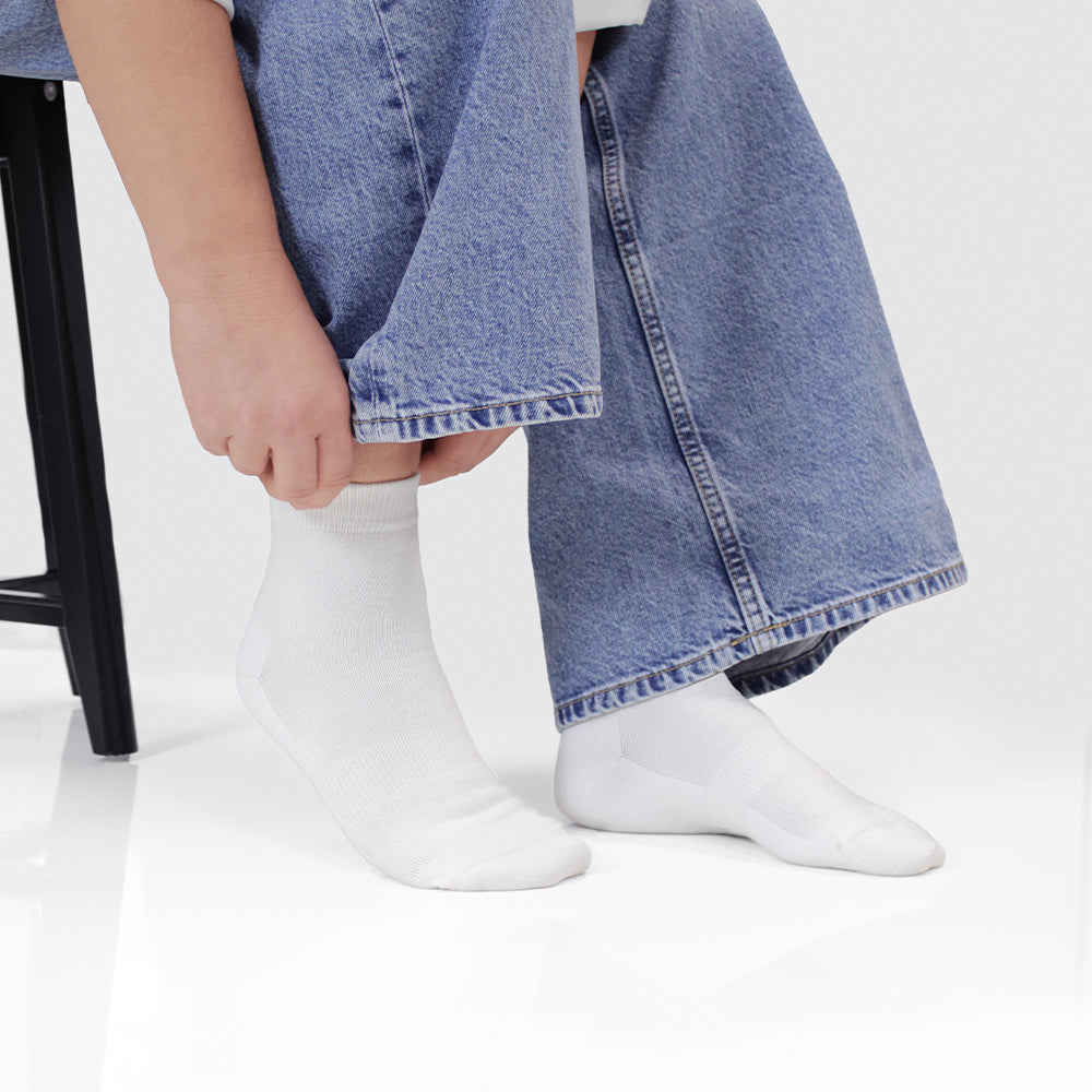 Minfot Bambustrumpor Quarter Vit 5-pack