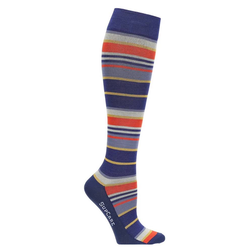 SupCare Stödstrumpor Bambu Stripes Blue