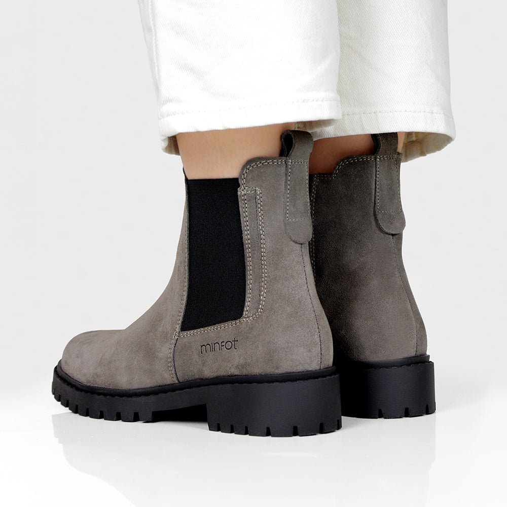 Minfot Ribe Chelsea Boots Zip Mocka Taupe