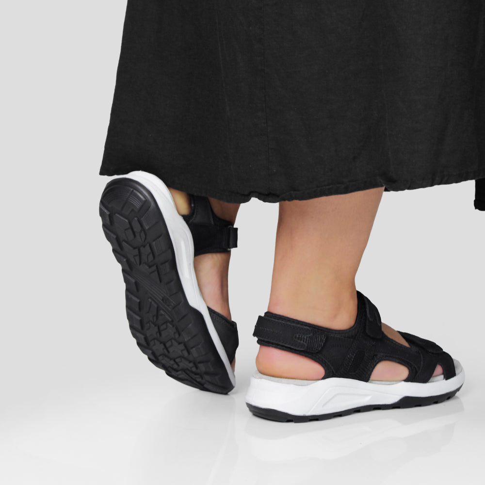 Minfot Nyhamn Sandaler Dam Nubuck Svart