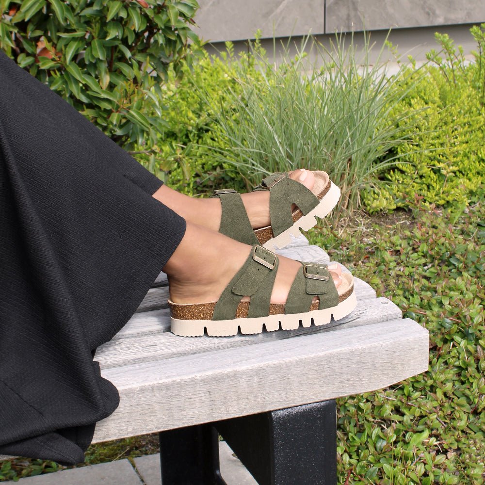 Minfot Upstep Lill Sandaler Dam Mocka Grön