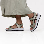 Minfot Nyhamn Sandaler Dam Green Beige