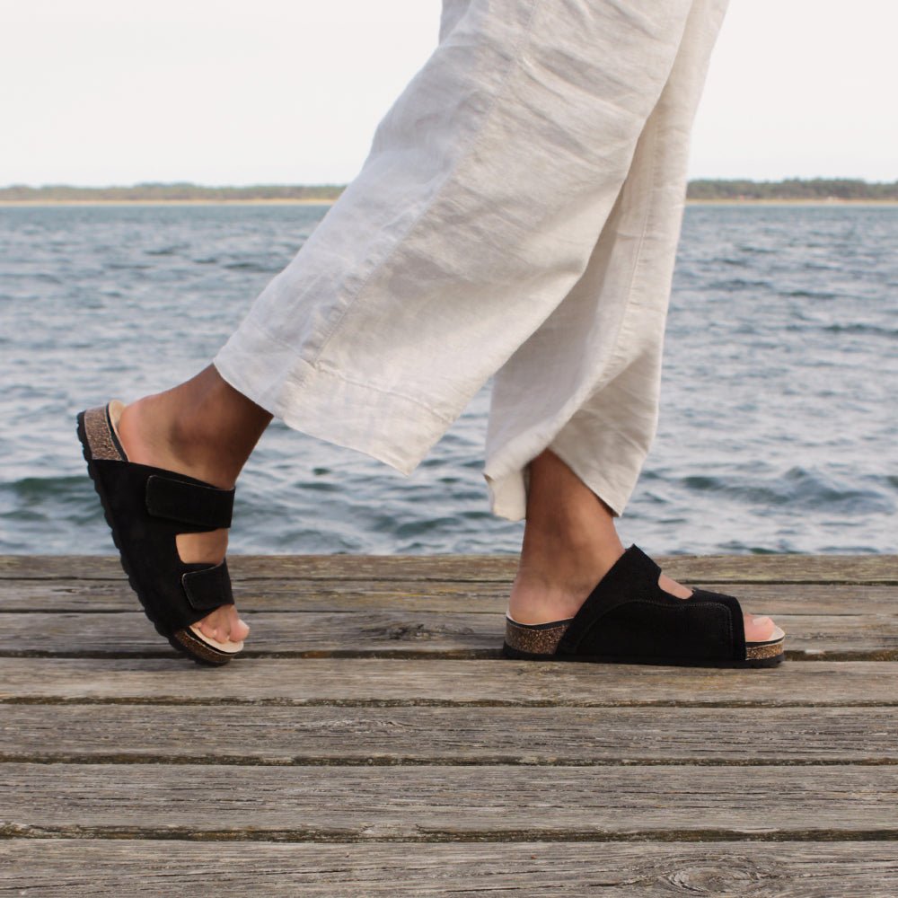 Minfot Lova Sandaler Dam Mocka Hallux Valgus Primo Soft Svart