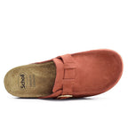 Scholl Tofflor Bora Moccasin Dam Mocka Röd