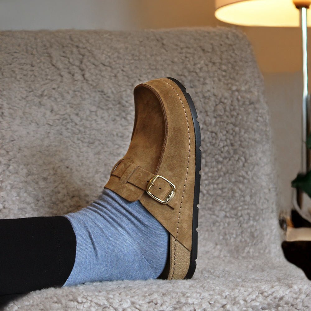 Scholl Tofflor Bora Moccasin Dam Mocka Brun