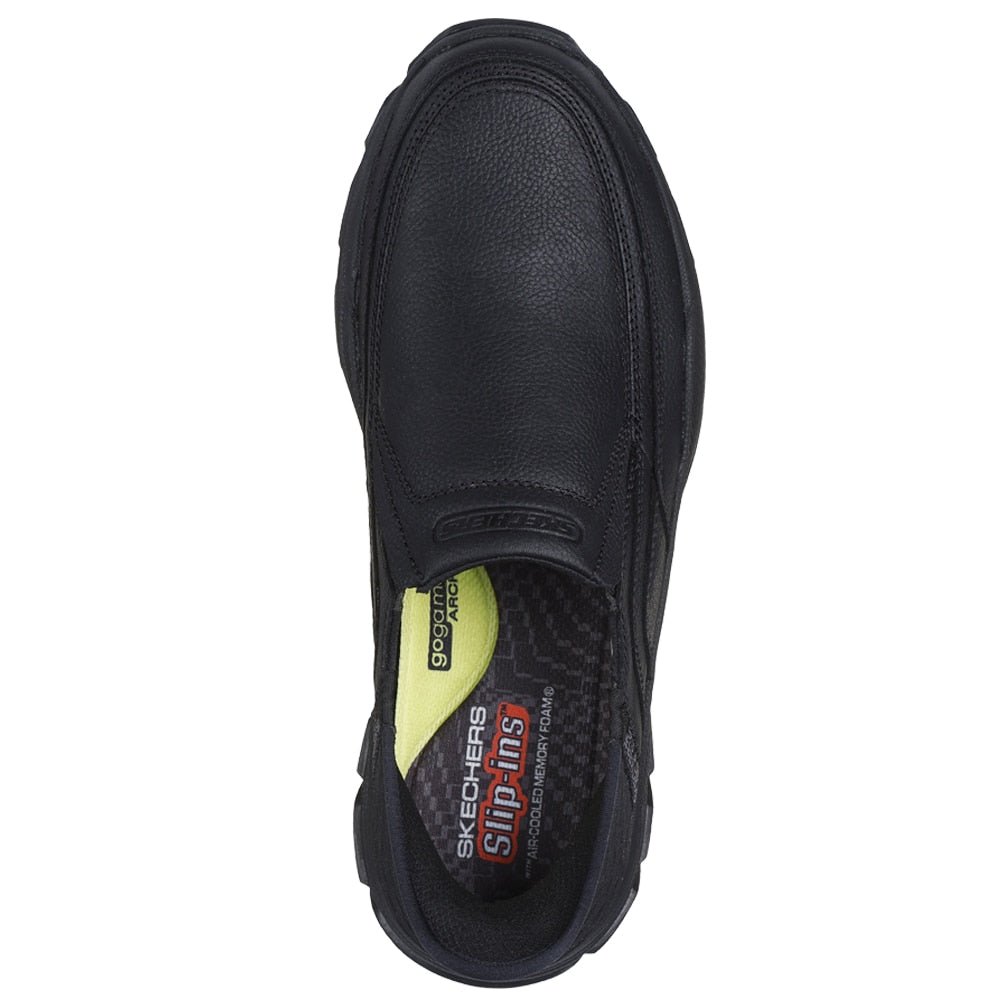 Skechers Mens Slip-Ins Relaxed Fit Leather Black