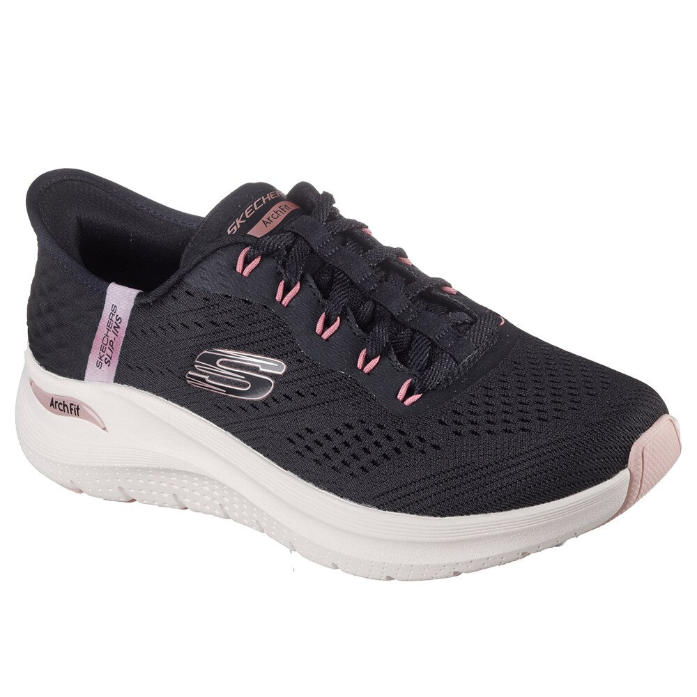 Produktbild 4 - Skechers Womens Arch Fit 2.0 Easy Chic Slip-Ins Black Rose