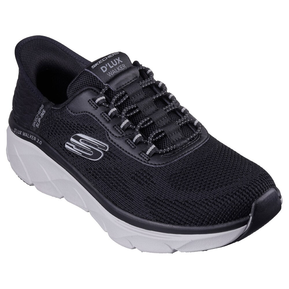 Produktbild 2 - Skechers Mens D Lux Walker 2.0 Slip-Ins Black Grey