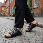 Sköna Marie Sandaler Lava Black Tumbled