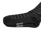 Minfot Stödstrumpor Merinoull Randig Svart Grå Navy 1-pack
