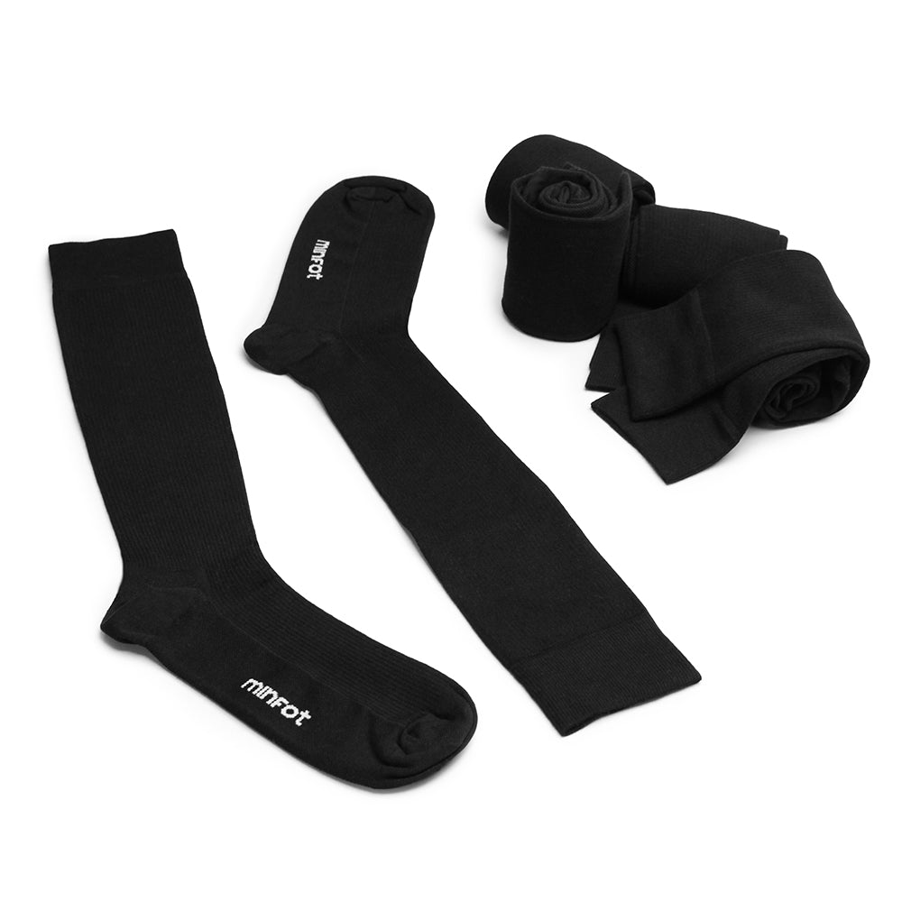 Minfot Stödstrumpor Bomull Eco Svart 5-pack