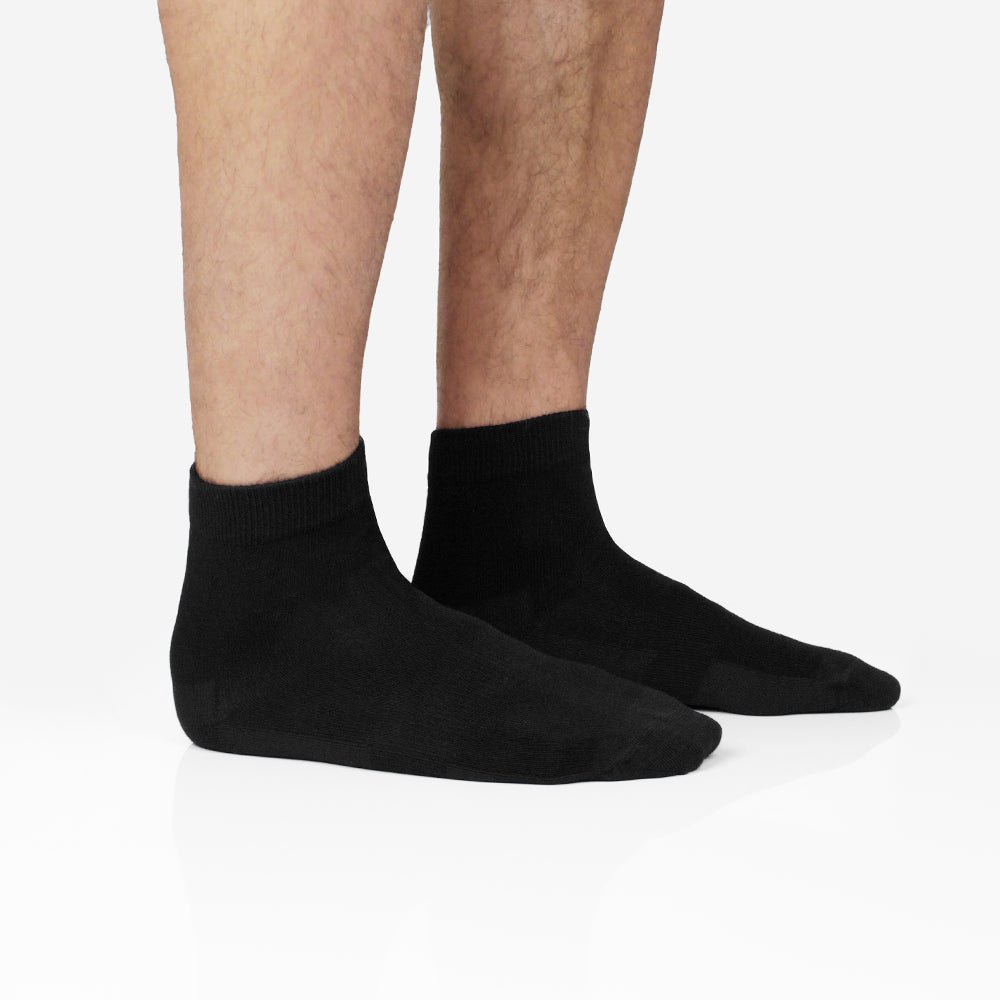 Minfot Bambustrumpor Quarter Svart 5-pack