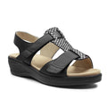 Suave Extra Bred Sandal Skinn Marilyn Svart
