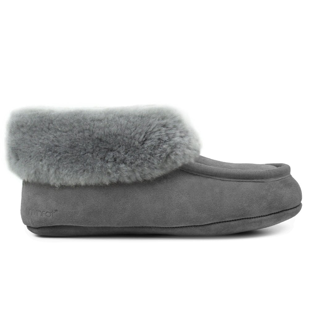 Minfot Fårskinnstofflor Sunne Grafit Grå Mocka