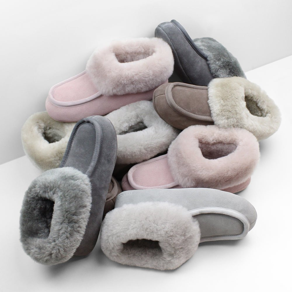 Minfot Fårskinnstofflor Sunne Taupe Mocka