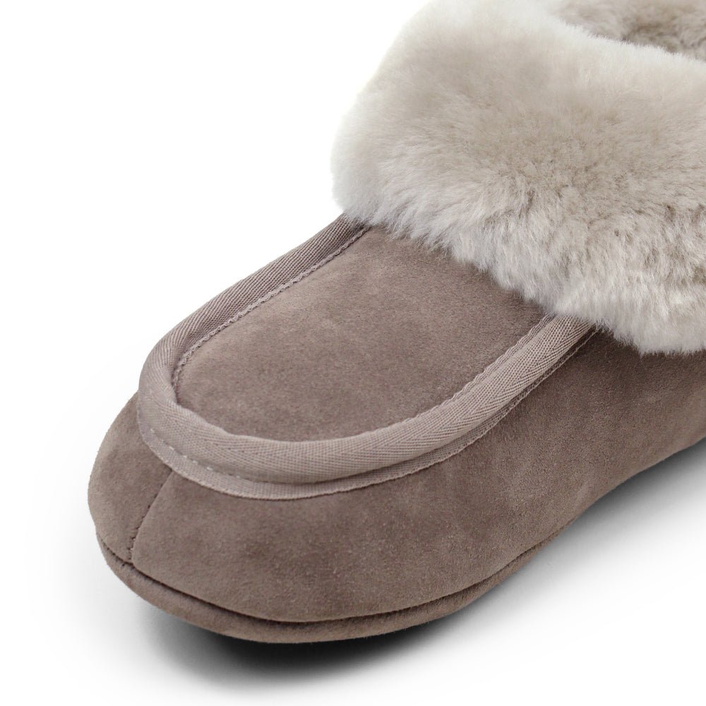 Minfot Fårskinnstofflor Sunne Taupe Mocka