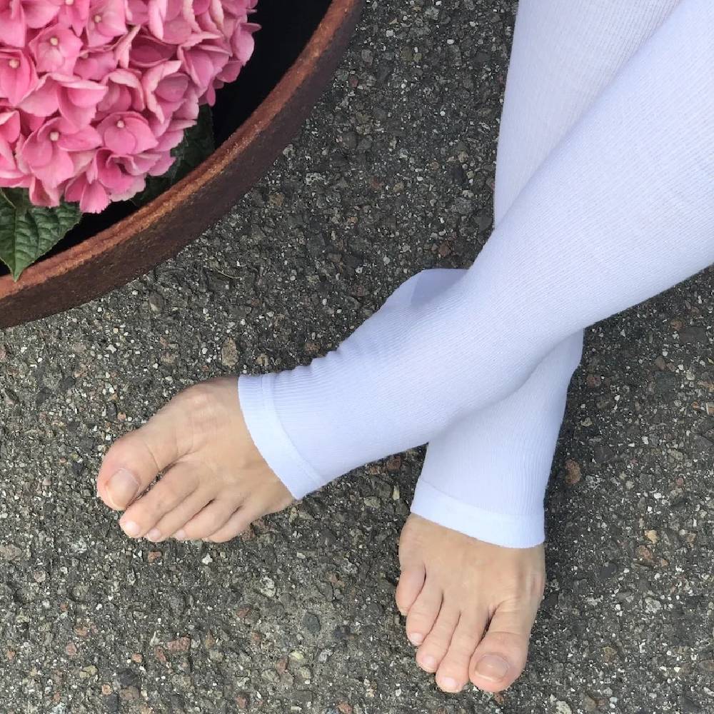 SupCare Stödstrumpor Bomull Öppen Tå White