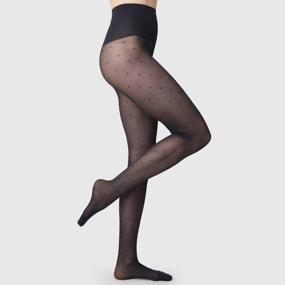 Produktbild 3 - Swedish Stockings Strumpbyxor Doris Dots Prickig 40 DEN Svart