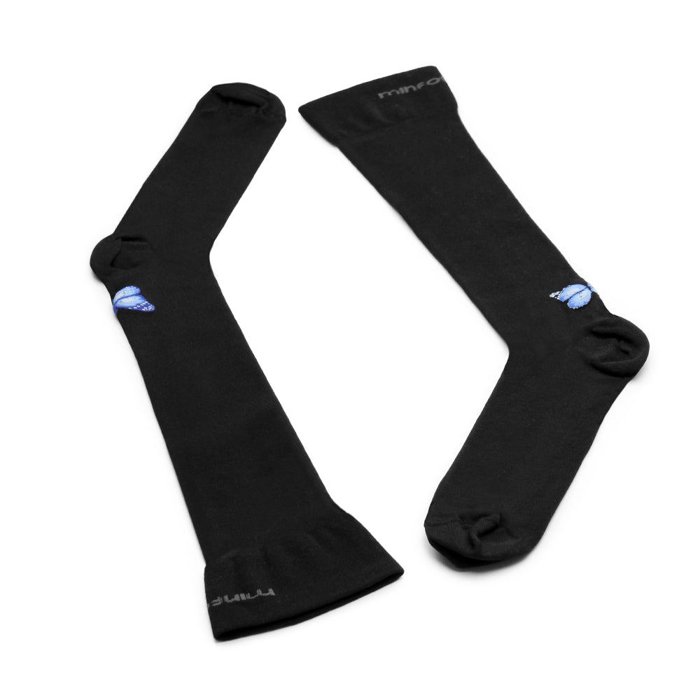 Produktbild 9 - Svarta-stodstrumpor-fjaril-Minfot-nylon-forstarkta-ta-hal