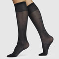 Swedish Stockings Nylonstrumpor Knä Doris Dots Prickig 40 DEN Svart 1-p