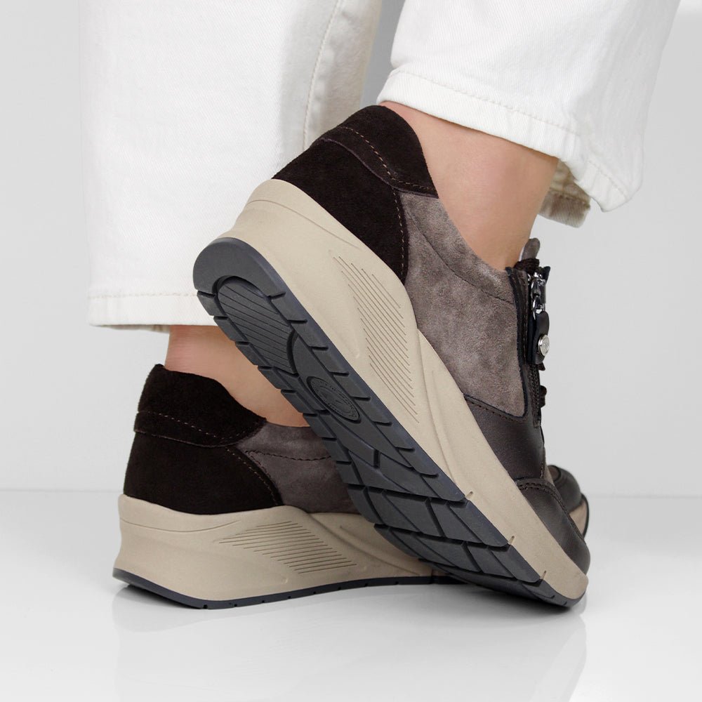 Minfot Vei Sneaker Stretch Nubuck Taupe Oxid