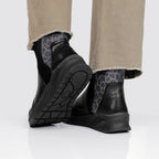 Minfot Zon Chelsea Boots med zip Stretch Läder Svart Leopard