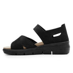 Minfot Sandal Komfort Mia med Hälkappa Nubuck Svart