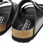 Minfot Uni Bred Biosandal Skinn Svart