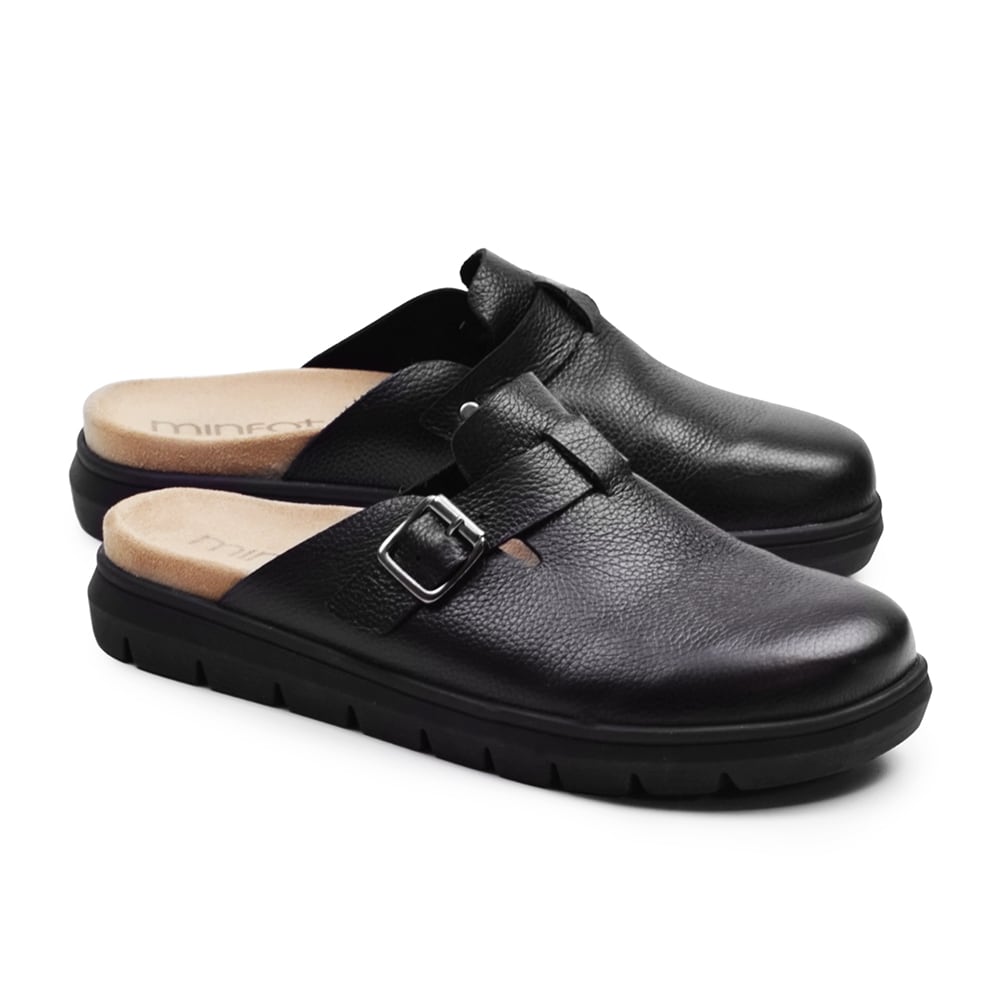 Minfot Mjuk Toffel Soft Svart Skinn