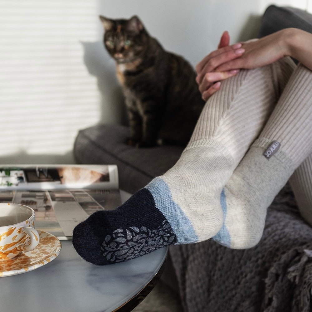 Minfot Antihalkstrumpor Ull Cosy Iris 2-pack