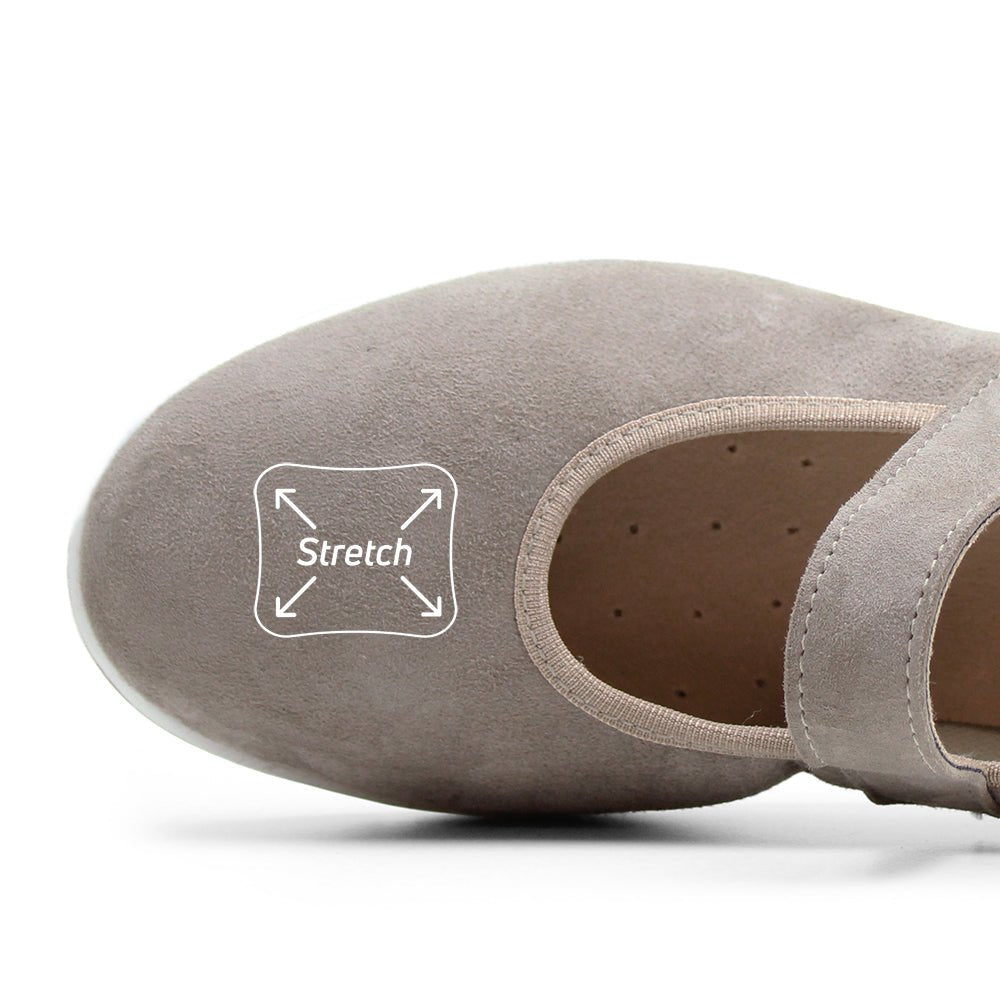 Produktbild 4 - Minfot Ballerinaskor med rem Joyce Stretch Nubuck Stone
