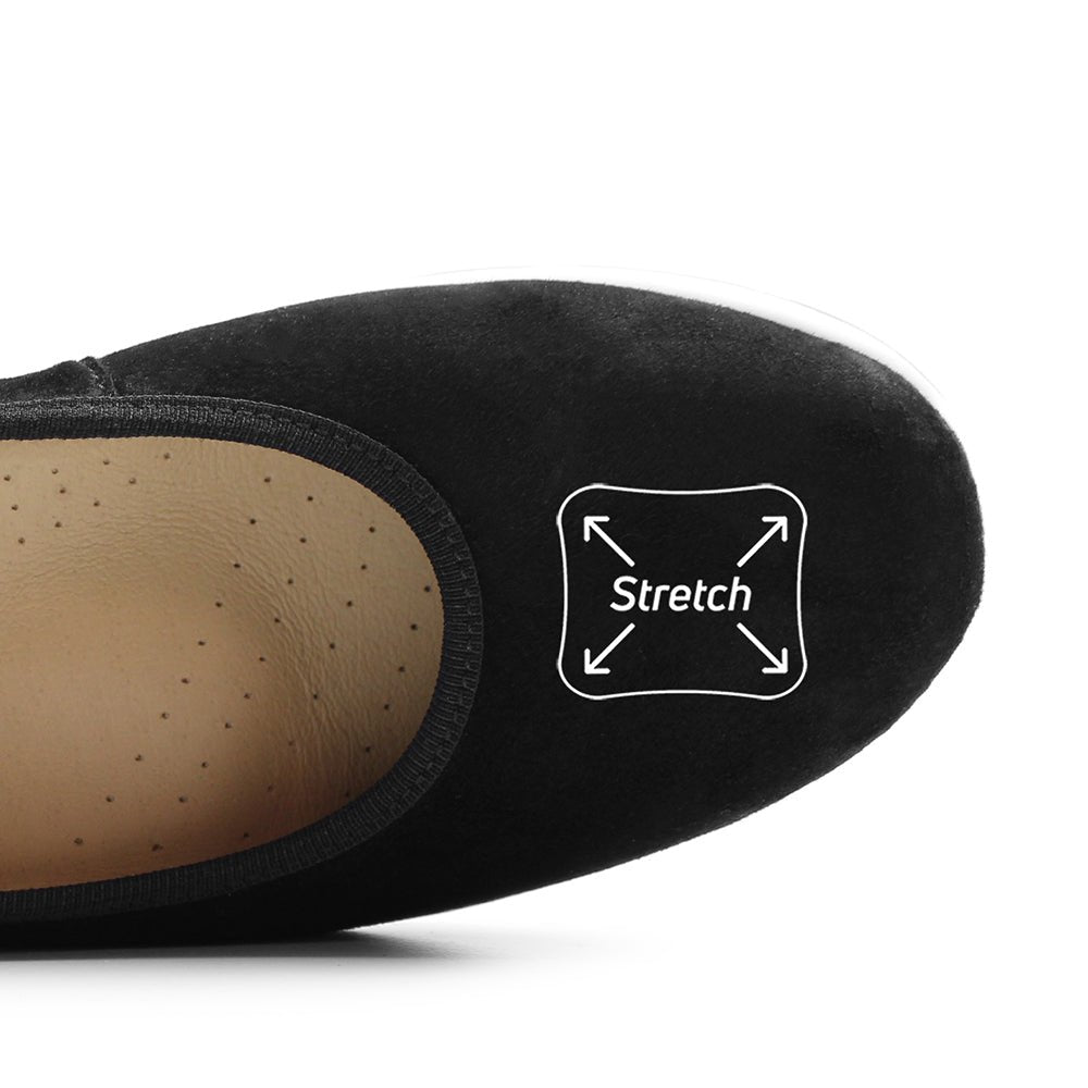 Produktbild 4 - Minfot Ballerinaskor Joyce Stretch Nubuck Svart