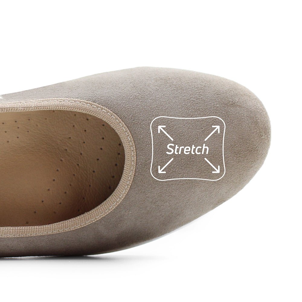 Minfot Ballerinaskor Joyce Stretch Nubuck Stone