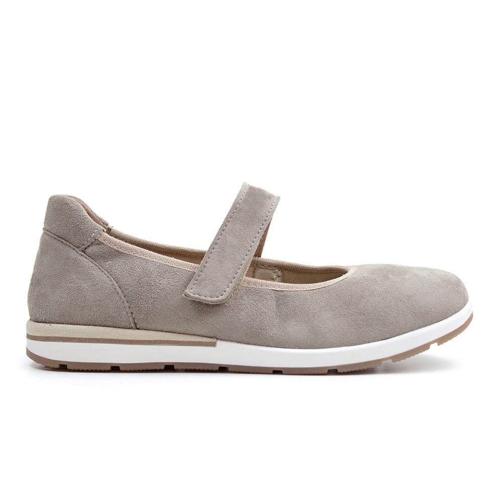 Produktbild 3 - Minfot Ballerinaskor med rem Joyce Stretch Nubuck Stone