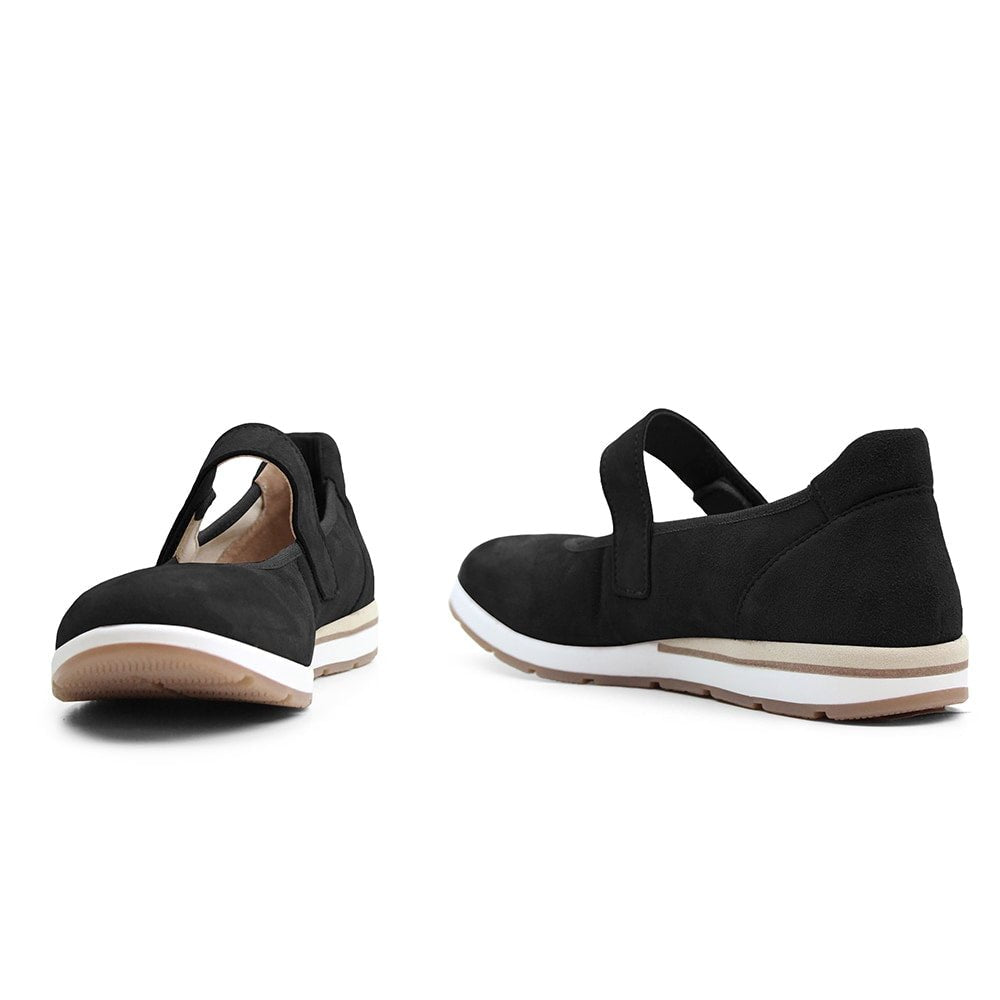 Produktbild 8 - Minfot Ballerinaskor med rem Joyce Stretch Nubuck Svart