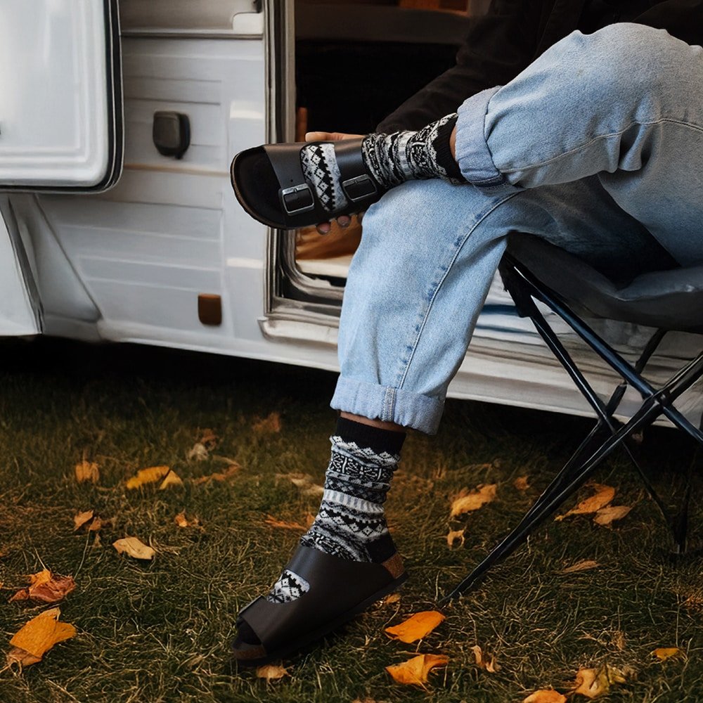 Minfot Uni Bred Biosandal Skinn Svart