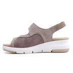 Minfot Sandal Komfort Bea Hälrem Stretch Mocka Beige