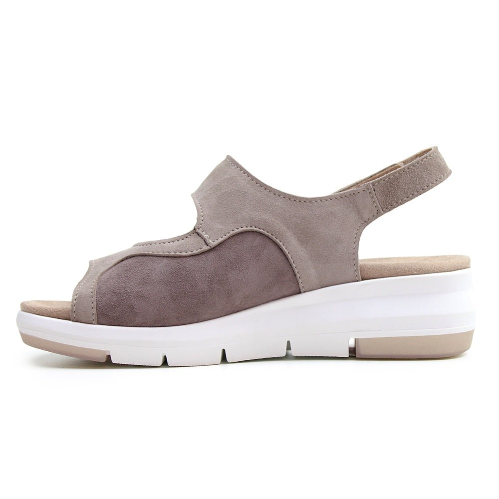 Minfot Sandal Komfort Bea Hälrem Stretch Mocka Beige