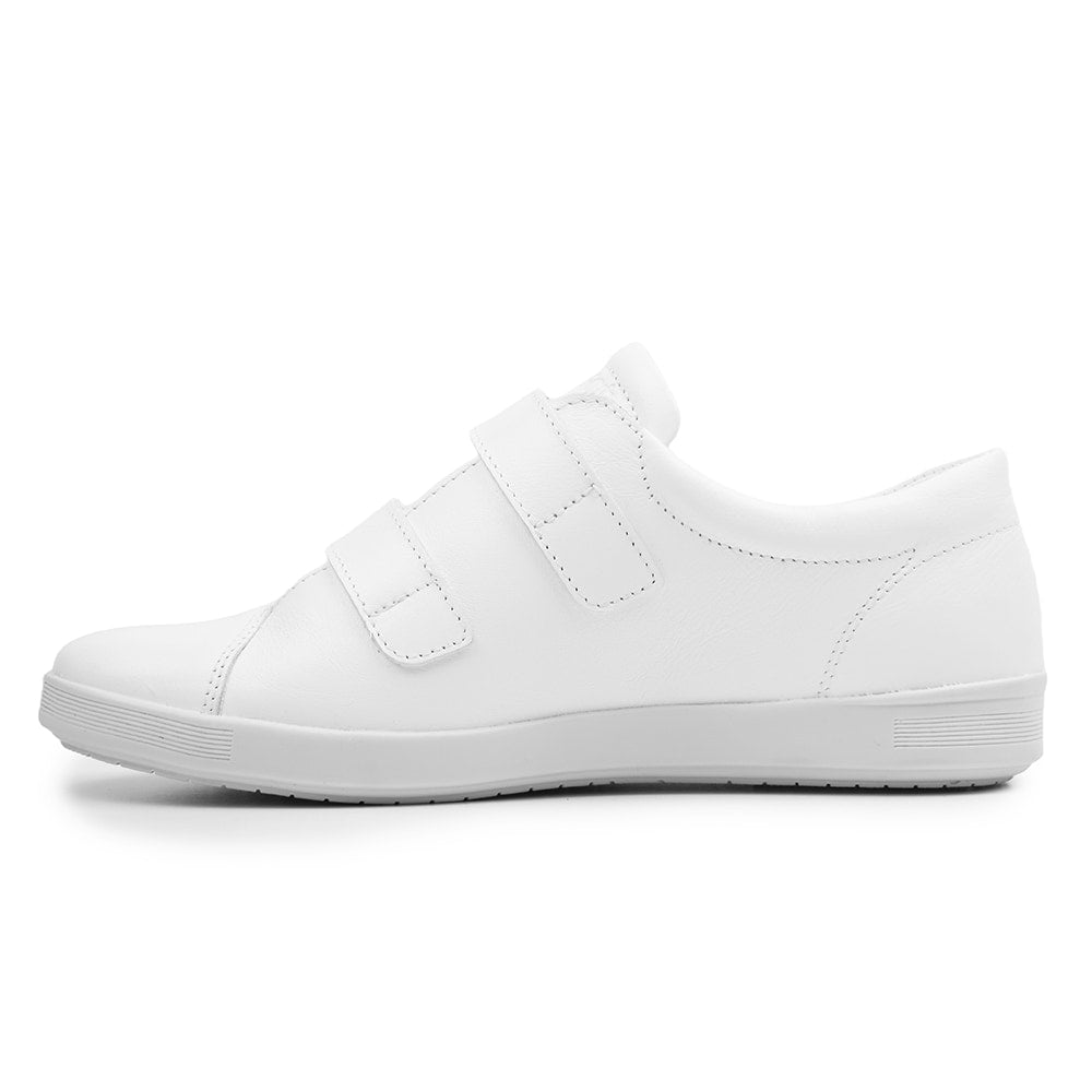 Minfot Aveny Skinn Sneaker med Kardborreband Vit