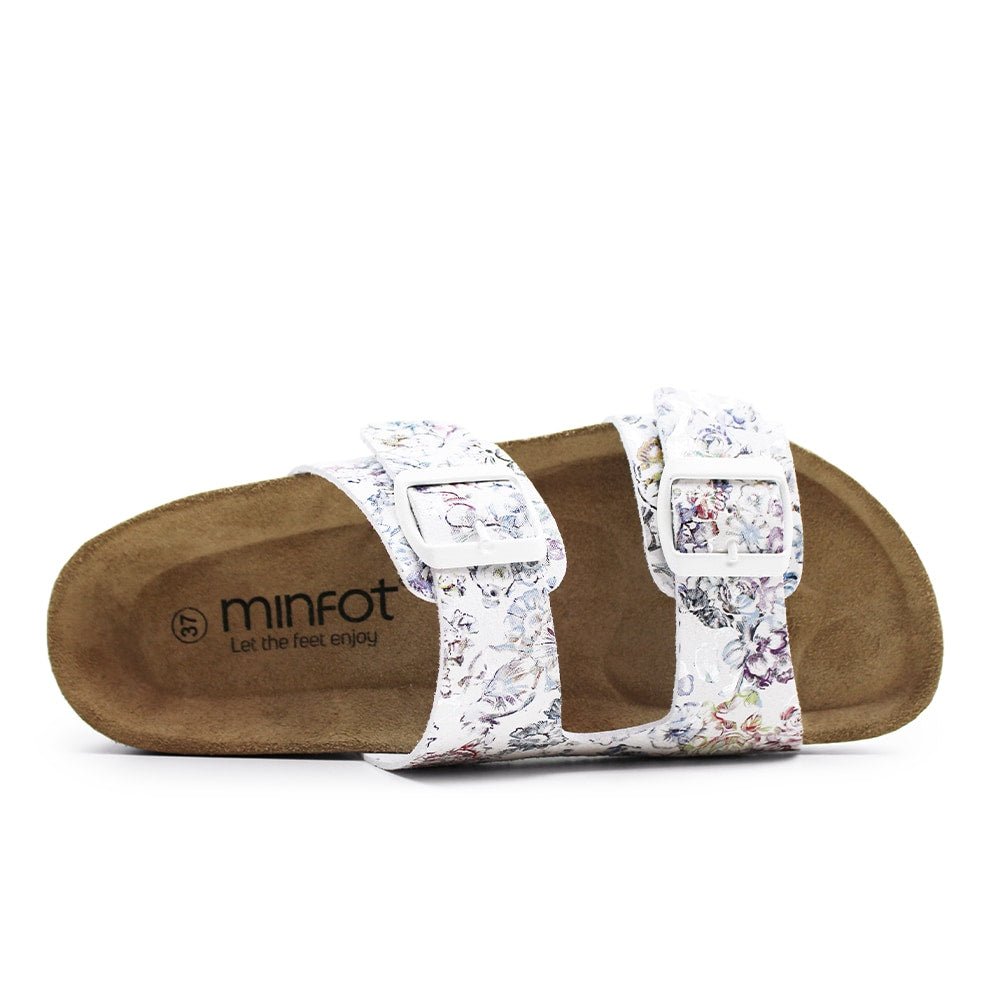 Minfot Sandaler Mjuk Bio Tropical Flowers Vit