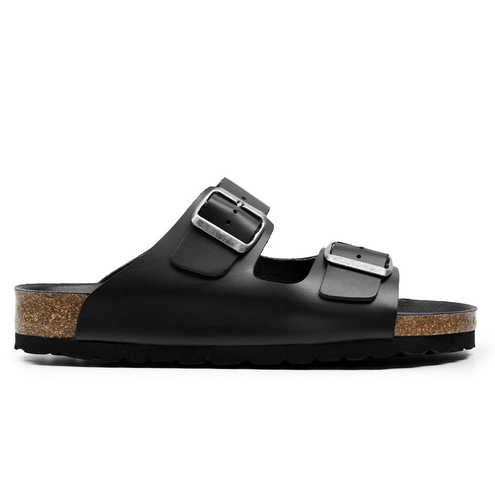Minfot Uni Bred Biosandal Skinn Svart