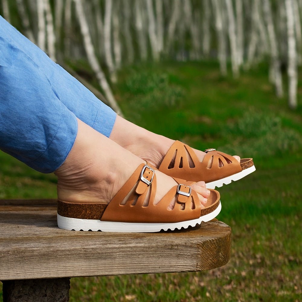 Scholl Sandaler Bioprint Ystad Dam Cognac