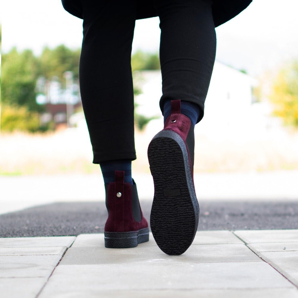 Minfot Chelsea Boots Visby Mocka Bordeaux