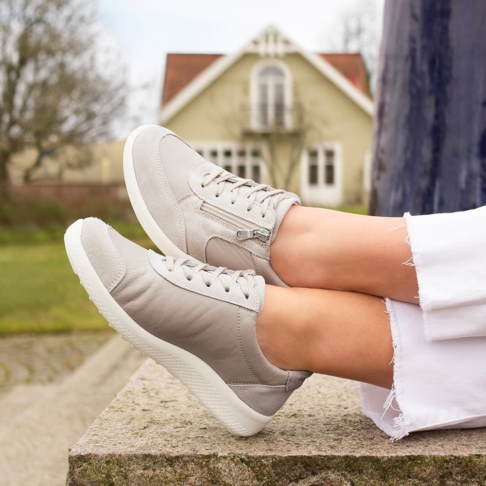 RESALE Minfot Way Sneaker Bred Stretch Zip Beige