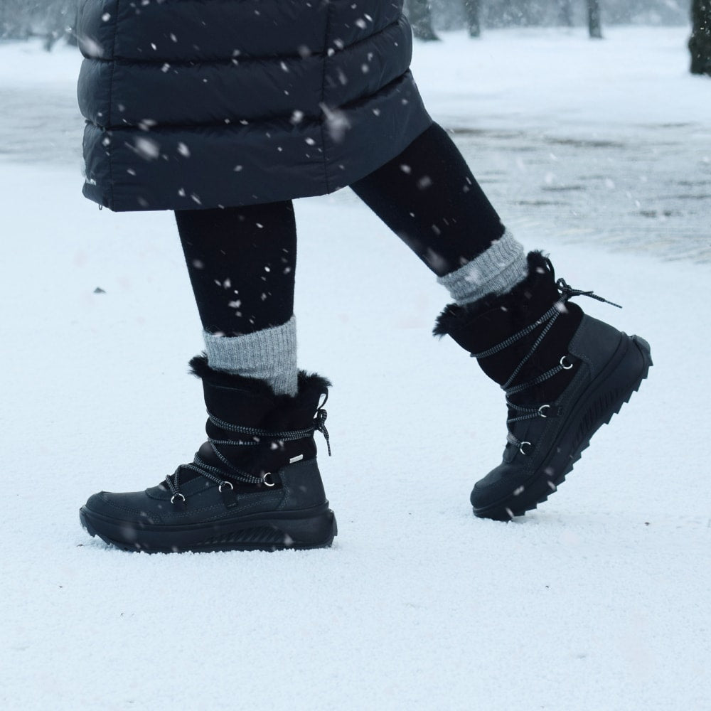 Minfot Arctic Vinterkängor med fårskinn J-TEX Svart