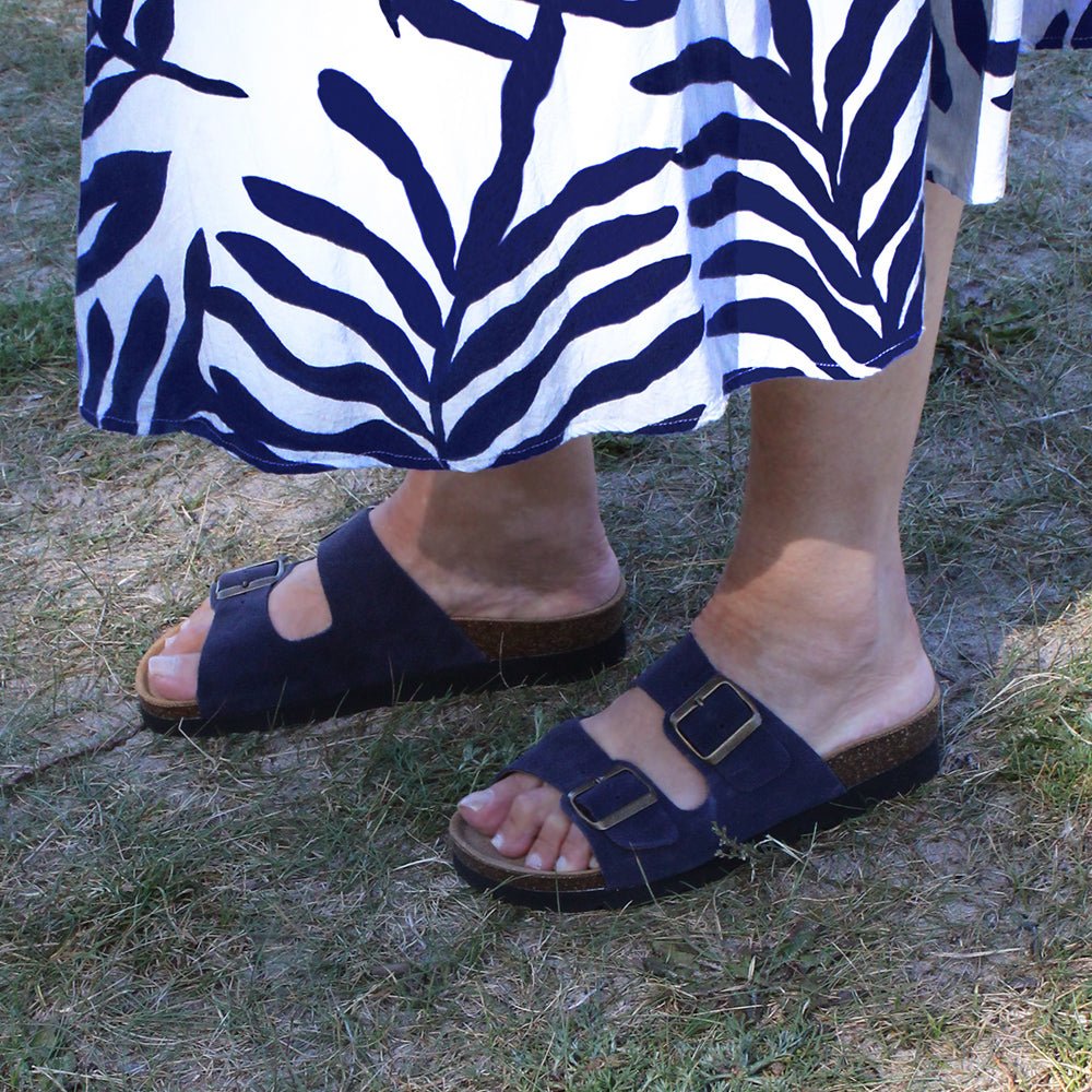 Minfot Moa Sandaler Dam Mjuk Bio Mocka Navy