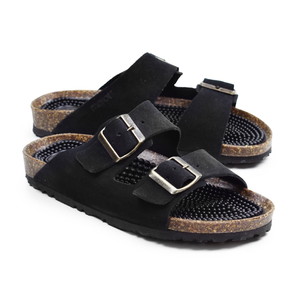 Minfot Massage Sandaler Bio Mocka Svart